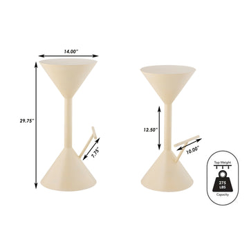 Chronos 29.75" Modern Industrial Iron Hourglass Backless Bar Stool with Foot Rest - JONATHAN Y